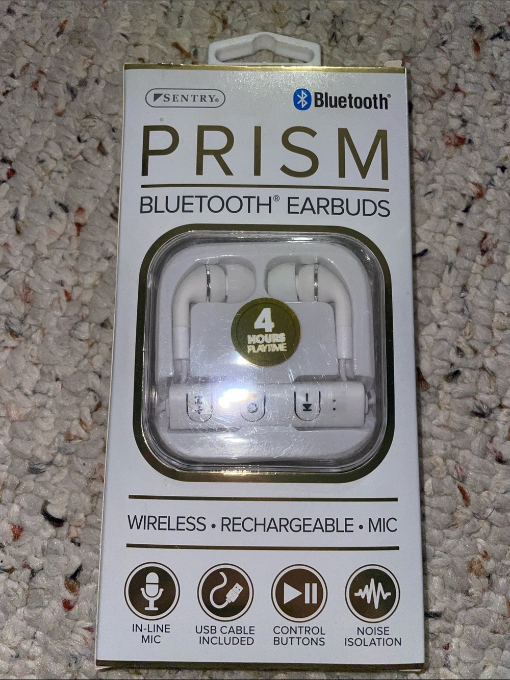 Prism Bluetooth Earbuds - White with Accents